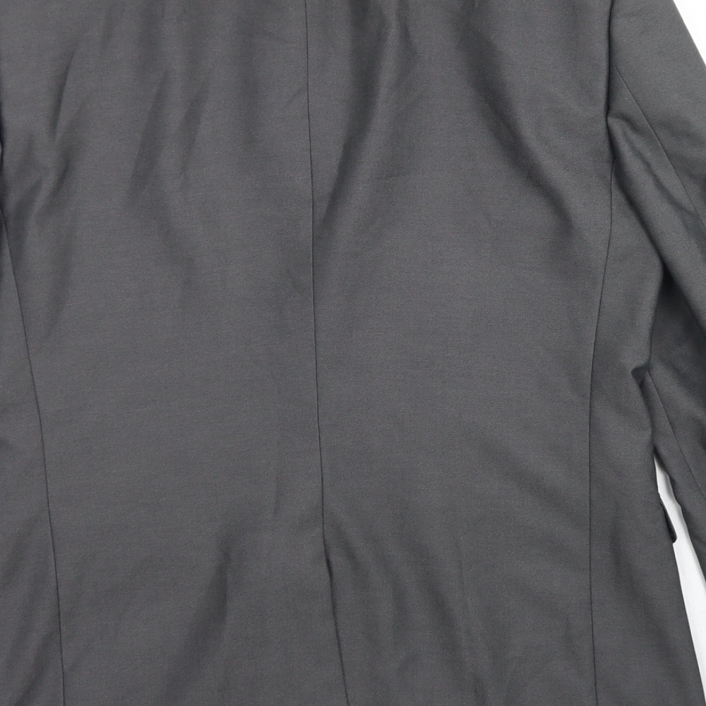 Burton Mens Grey  Polyester Jacket Blazer Size 38   - Skinny Fit