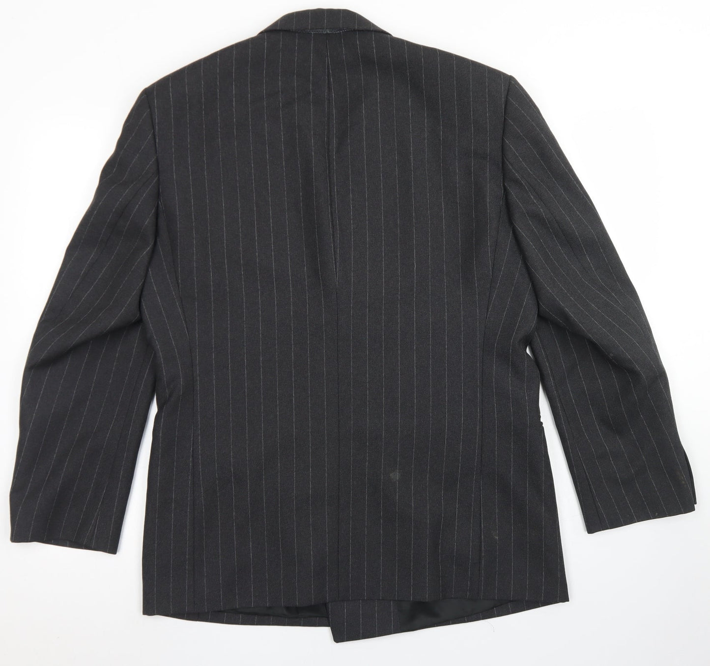 Di Caprio Mens Grey Striped Polyester Jacket Blazer Size 40