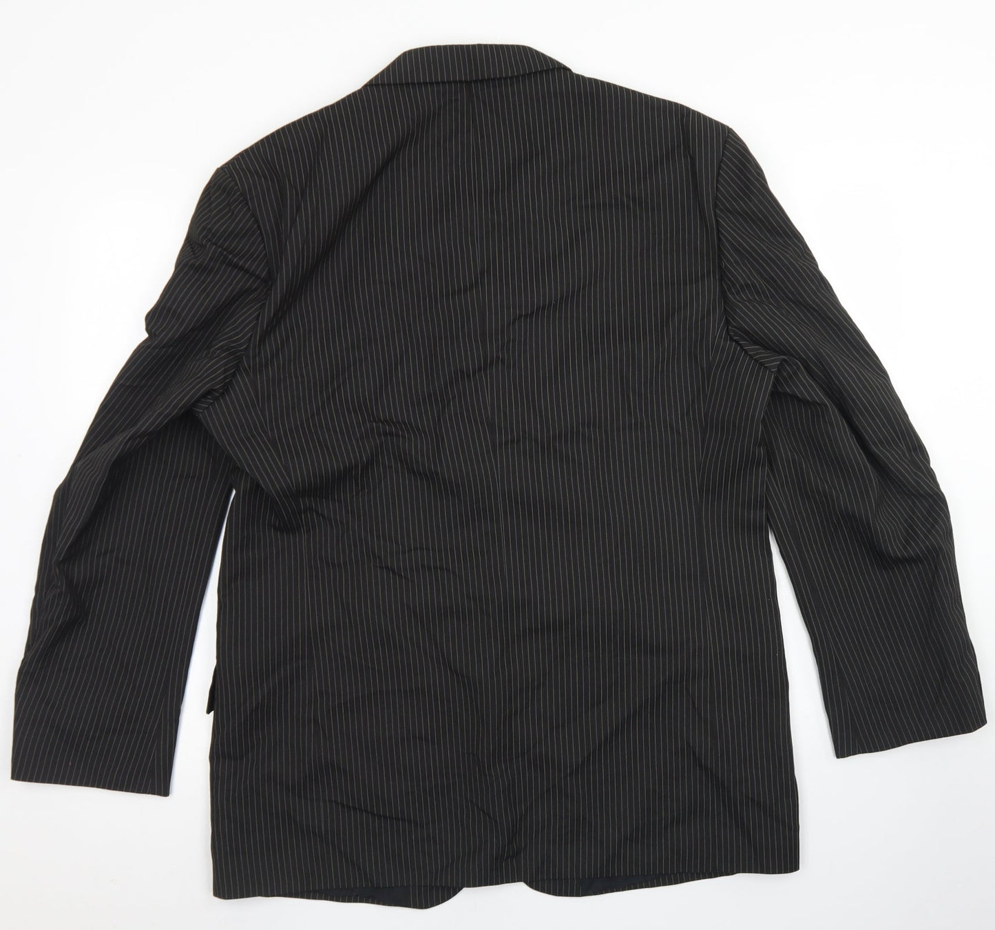 Wilson Mens Black Striped Polyester Jacket Blazer Size 42