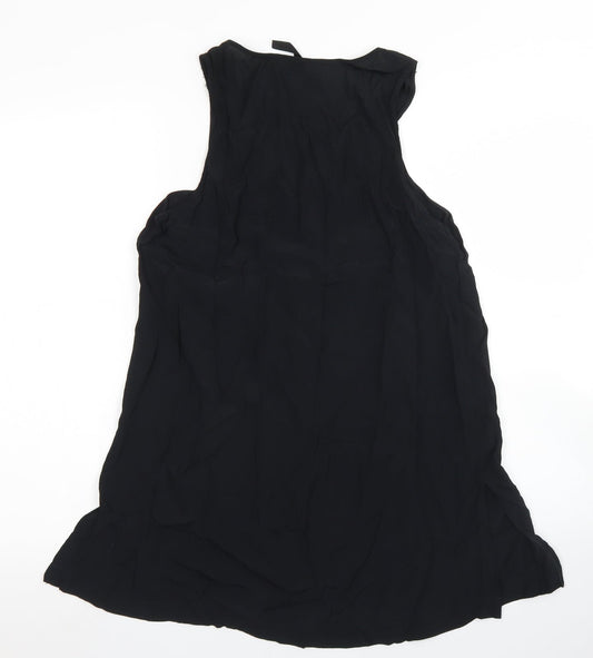Woolworths Womens Black  Viscose Basic Blouse Size 10 V-Neck