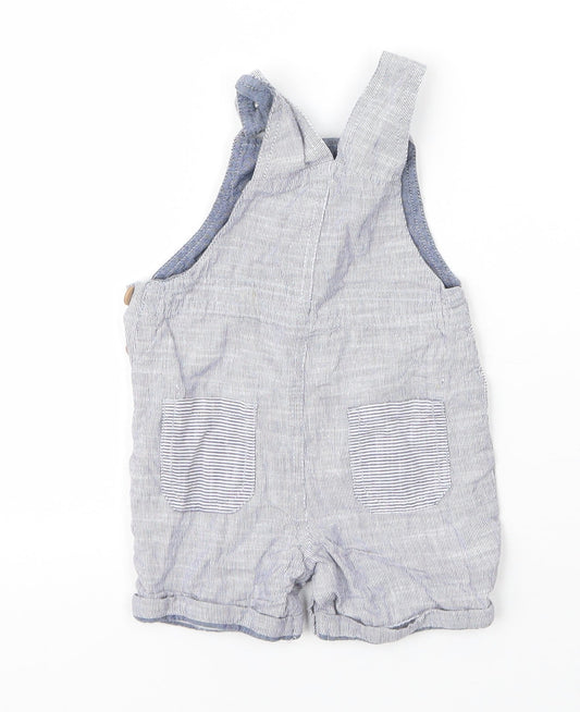 George Boys Blue  Cotton Dungaree One-Piece Size 3-6 Months  Button