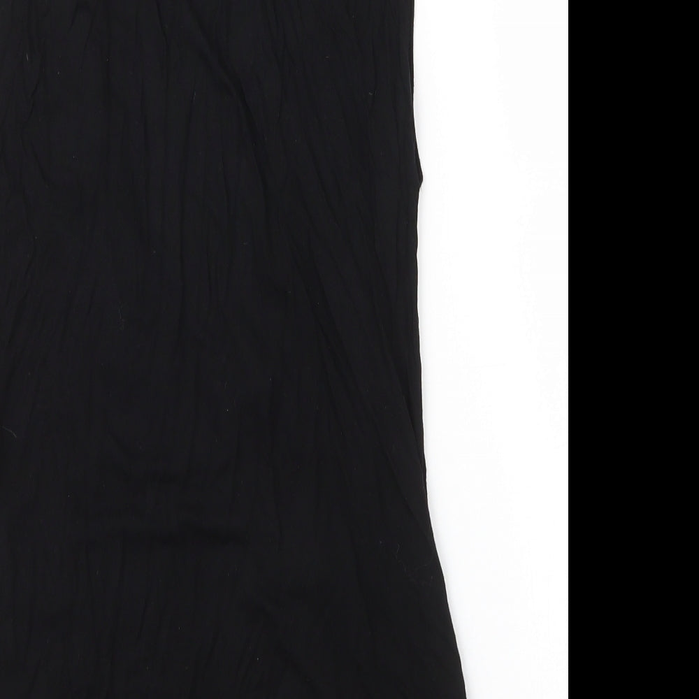 LASCANA Womens Black  Viscose Basic Blouse Size S Scoop Neck