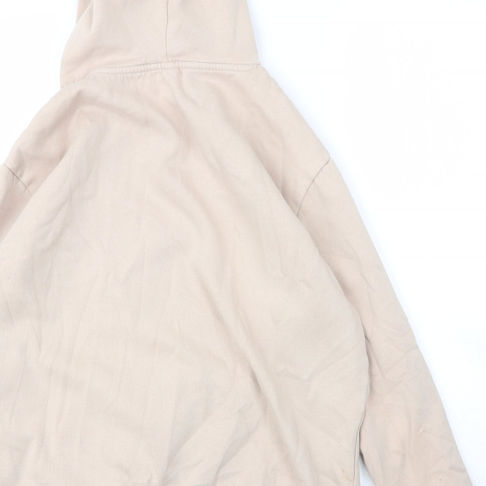 H&M Womens Beige  Cotton Pullover Hoodie Size M