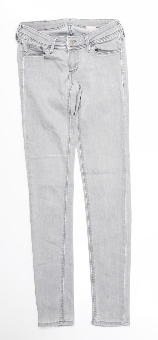 H&M Womens Grey   Skinny Jeans Size 26 L31 in  Zip