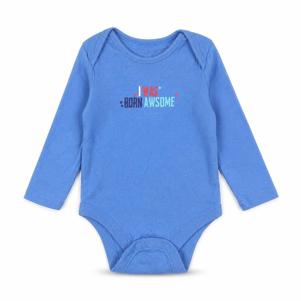 F&F Boys Blue  Cotton Babygrow One-Piece Size 6-9 Months   - born awesome