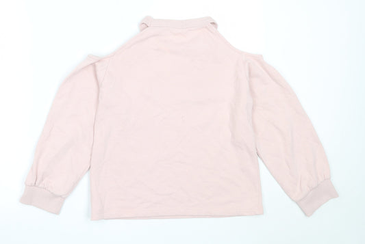 NEXT Girls Pink  Cotton Pullover Sweatshirt Size 11 Years