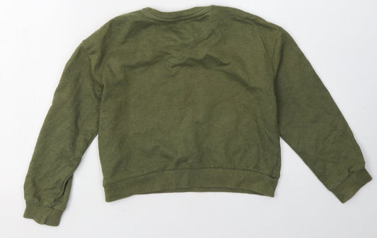pep&co Girls Green Floral Cotton Pullover Sweatshirt Size 7-8 Years  Pullover - inspired