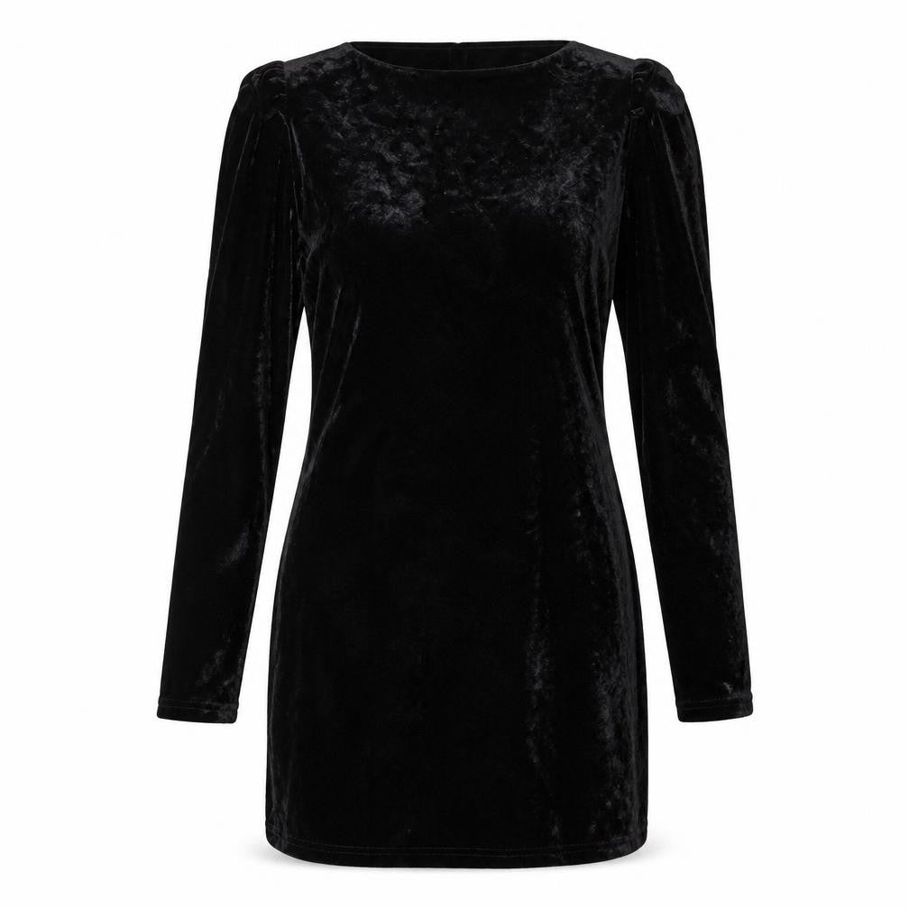 Cotton Club Womens Black  Polyester Bodycon  Size 8  Boat Neck Pullover