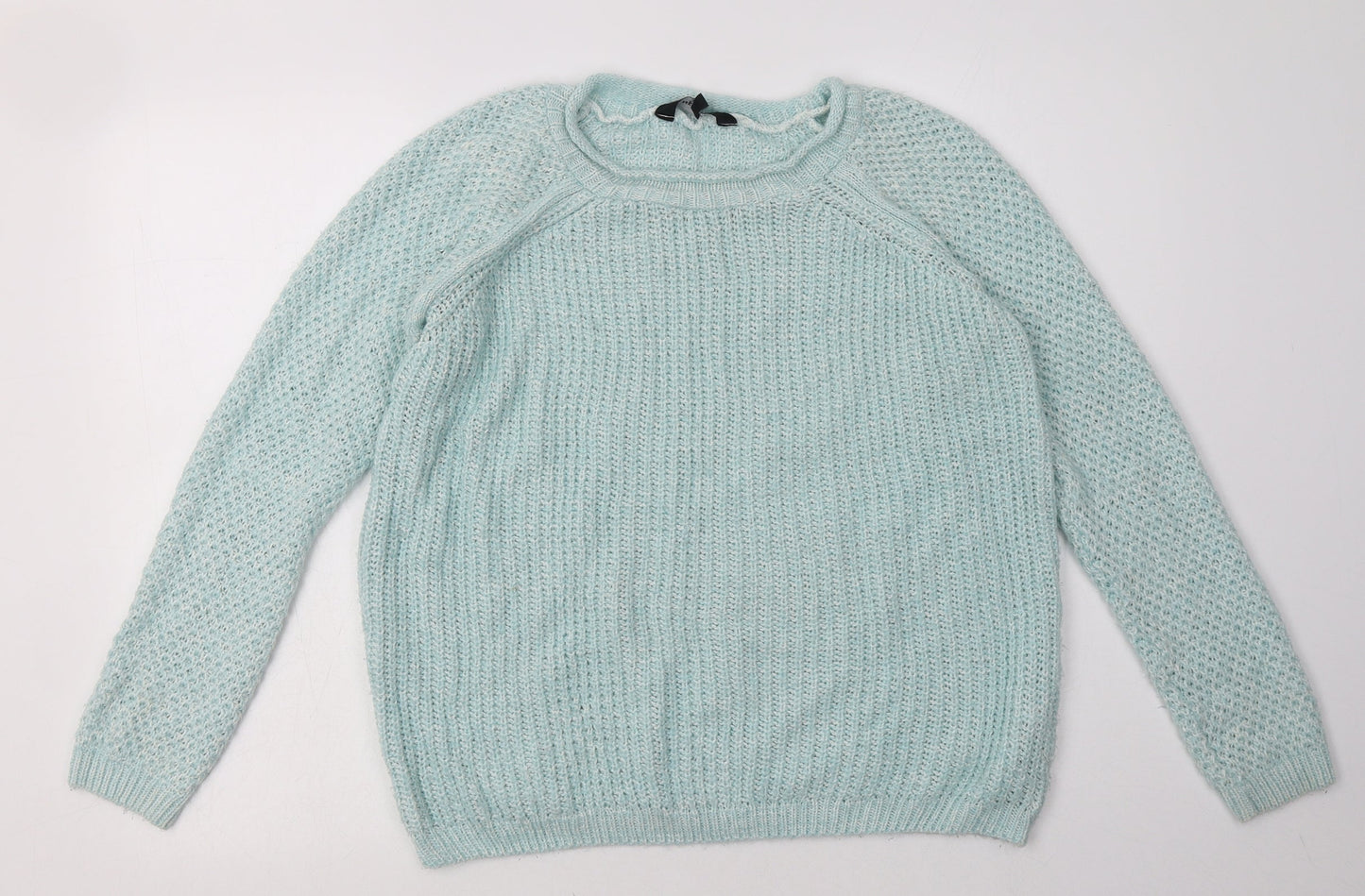 New Look Womens Blue  Acrylic Pullover Sweatshirt Size 12  Pullover
