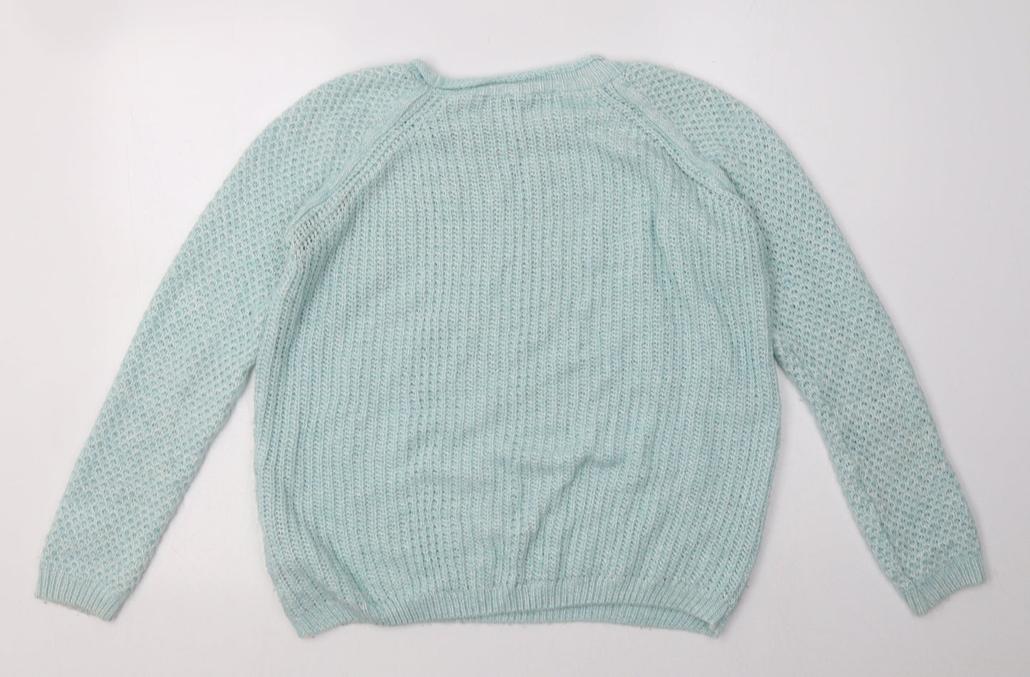 New Look Womens Blue  Acrylic Pullover Sweatshirt Size 12  Pullover
