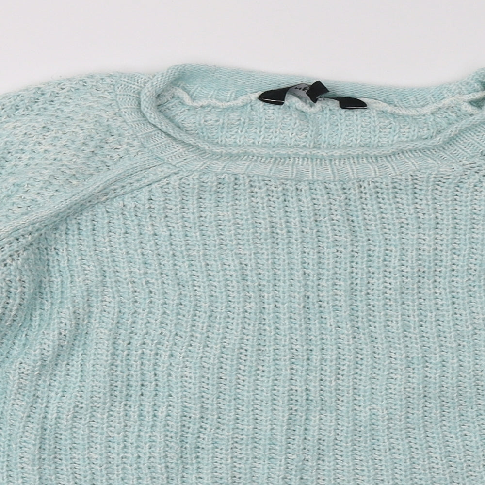 New Look Womens Blue  Acrylic Pullover Sweatshirt Size 12  Pullover