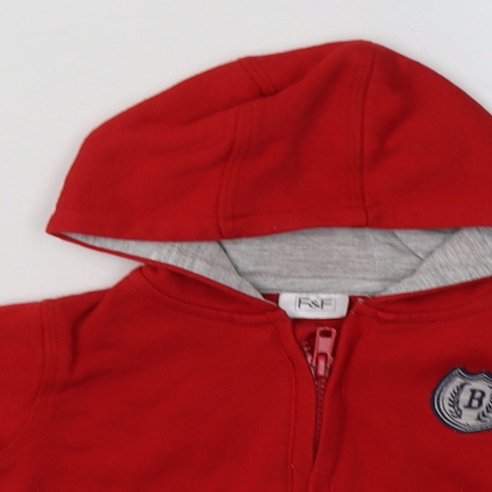F&F Boys Red   Basic Jacket Jacket Size 3-6 Months   Zip