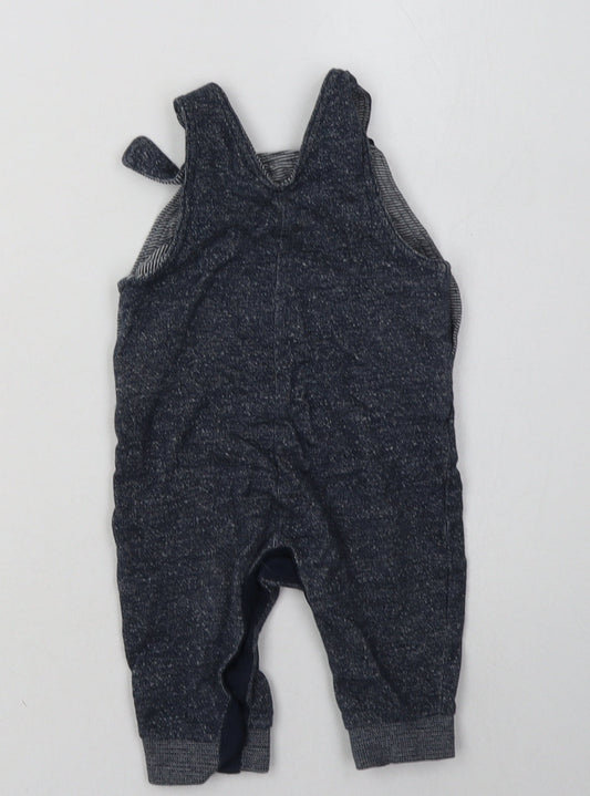 George Boys Blue  Cotton Dungaree One-Piece Size 3-6 Months  Button
