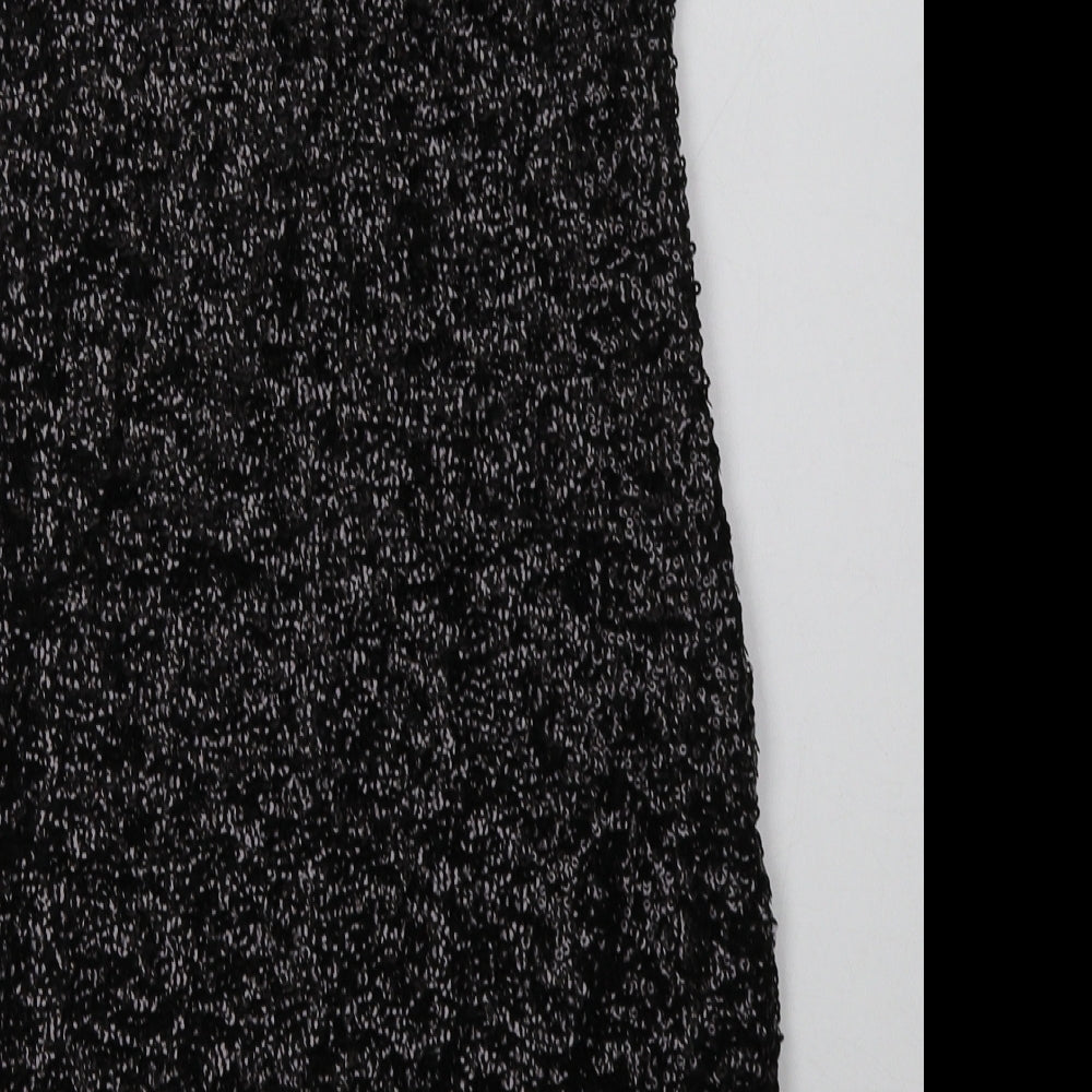 Sweewe Womens Black  Polyester Bodycon  Size S  Scoop Neck Pullover - Sequin Detail