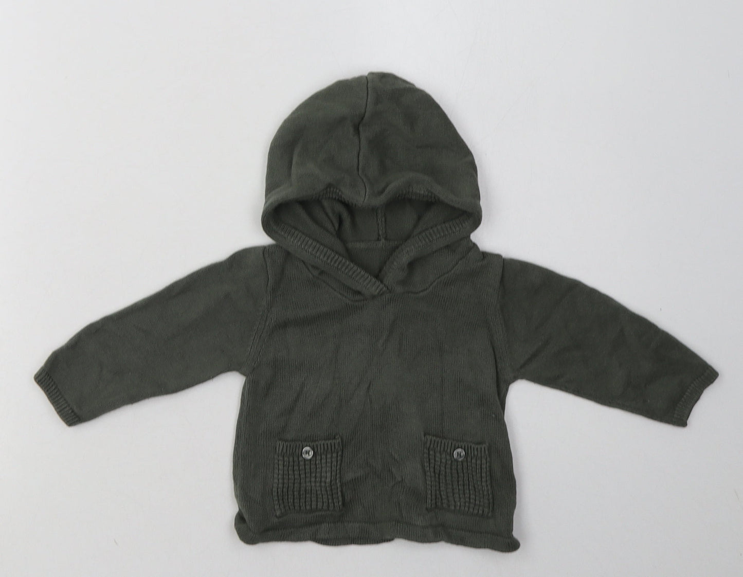 Matalan Boys Green  Cotton Basic Casual Size 3-6 Months Crew Neck Pullover