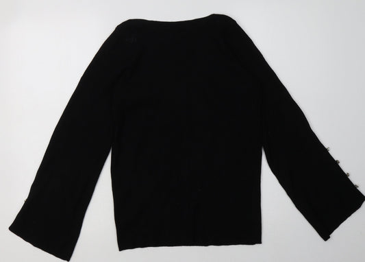 Matalan Womens Black  Viscose Pullover Sweatshirt Size 16  Pullover