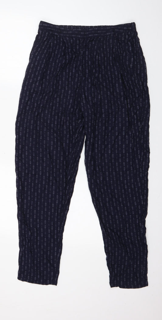 viz.a.viz Womens Blue Geometric Viscose Trousers  Size S L27 in Regular