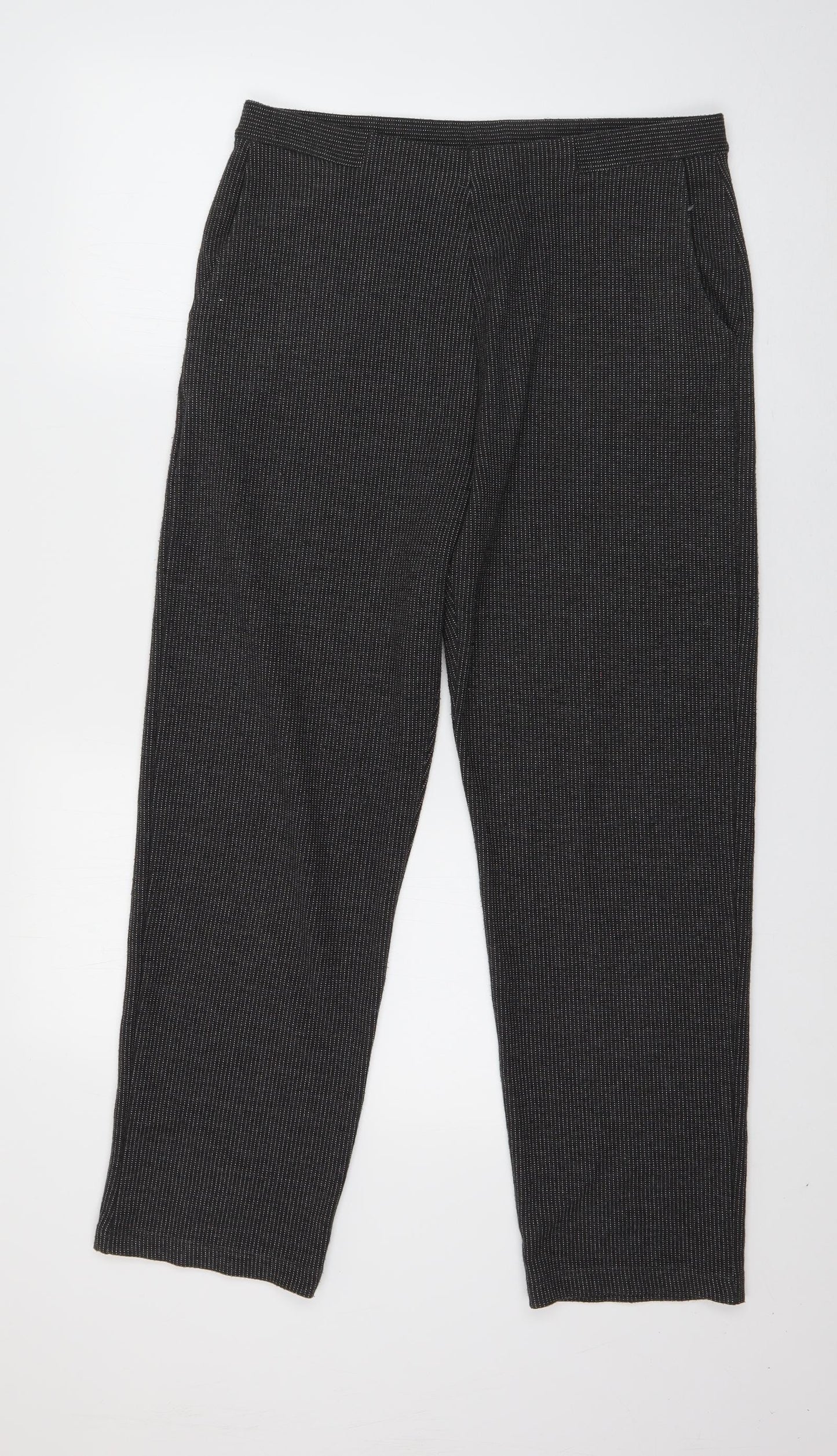 Marks and Spencer Womens Grey Polka Dot Polyester Trousers  Size 12 L26 in Regular