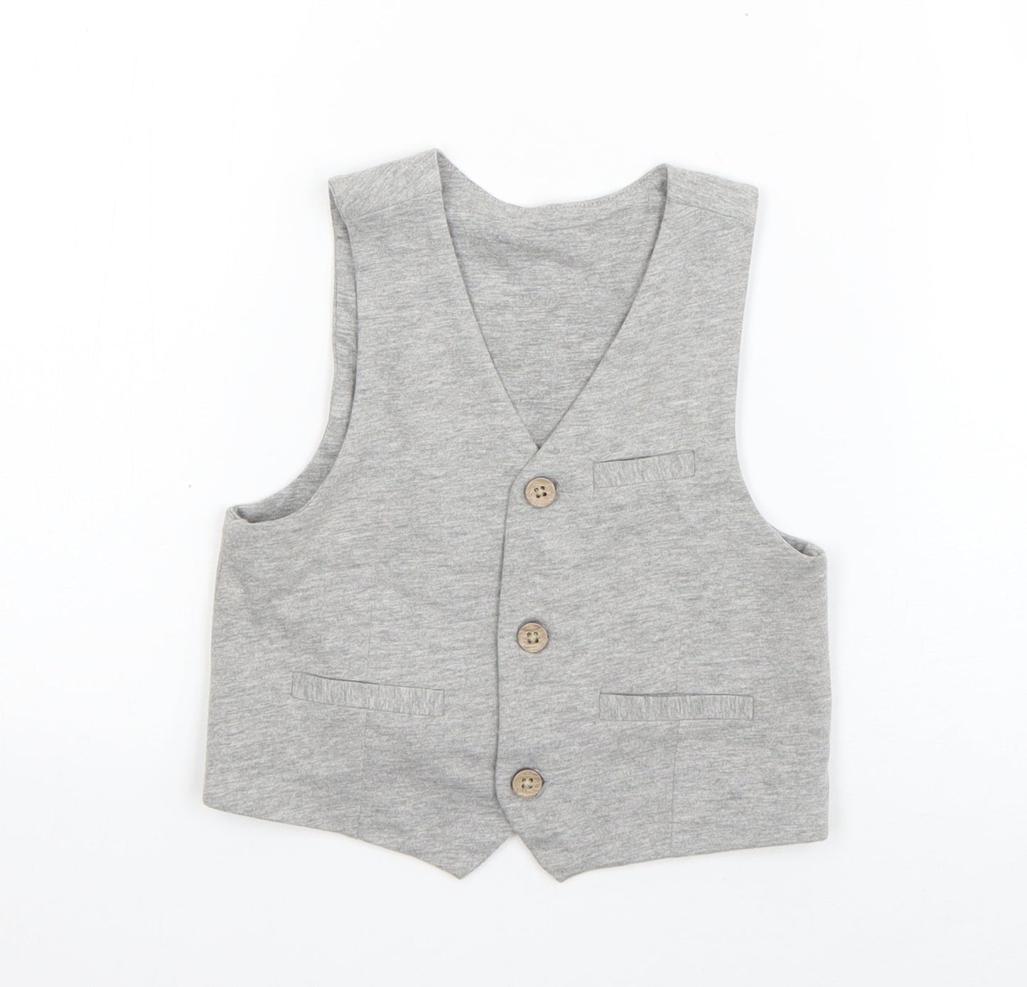Lullaby Boys Grey   Jacket Waistcoat Size 12-18 Months   Button