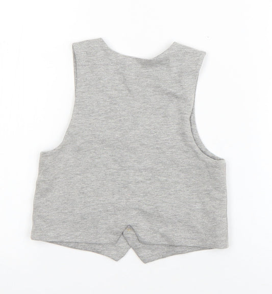 Lullaby Boys Grey   Jacket Waistcoat Size 12-18 Months   Button
