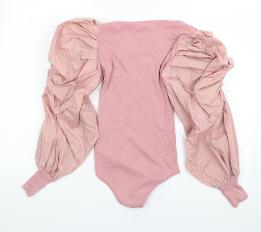 Miss Pap Womens Pink  Cotton Bodysuit One-Piece Size 6  Pullover