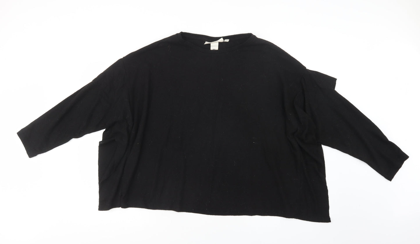 H&M Womens Black Crew Neck  Viscose Pullover Jumper Size XL