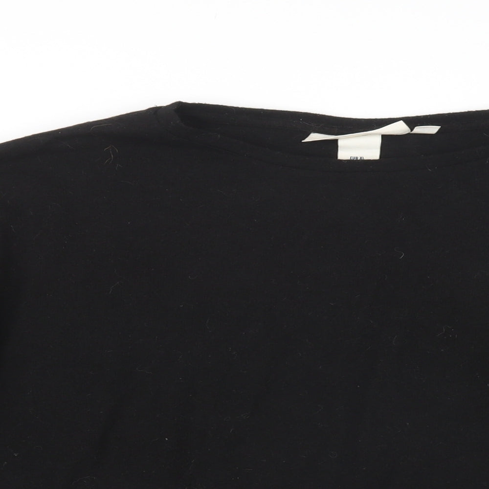 H&M Womens Black Crew Neck  Viscose Pullover Jumper Size XL
