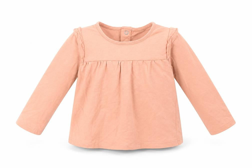 TU Baby Pink  Cotton Basic Blouse Size 9-12 Months Crew Neck Snap