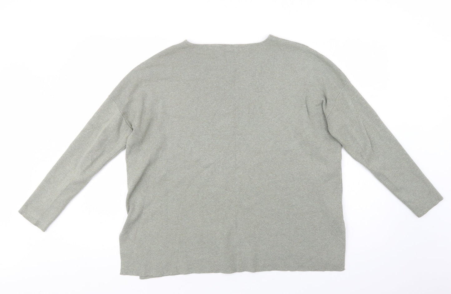 Only Womens Green V-Neck  Viscose Pullover Jumper Size S