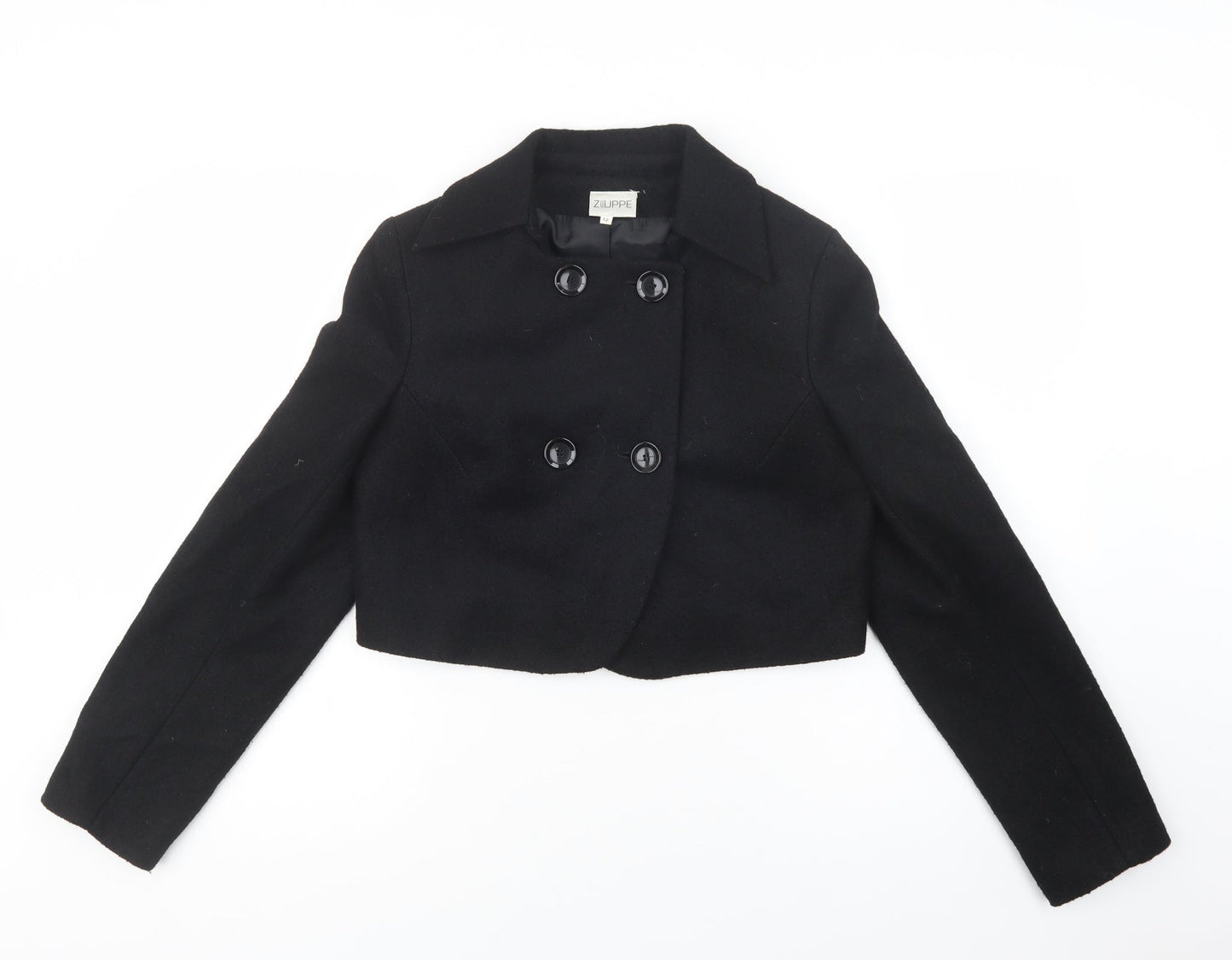Ziuppe Womens Black   Kimono Blazer Size 12  Button
