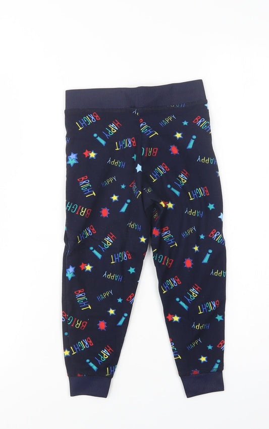 Lily & Dan Girls Blue Geometric Polyester  Pyjama Pants Size 3-4 Years   - Star Print