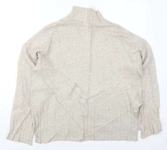 New Look Womens Beige High Neck  Acrylic Pullover Jumper Size M