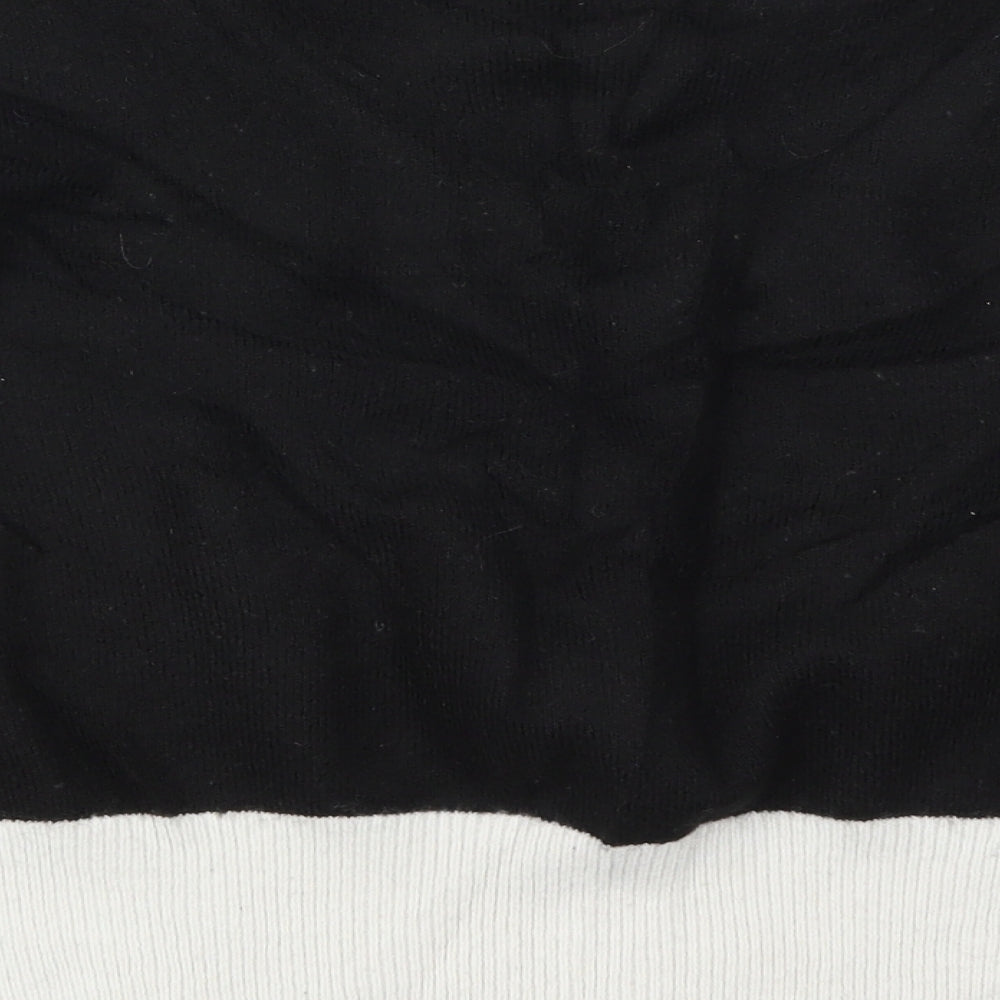 H&M Womens Black Round Neck  Acrylic Pullover Jumper Size M   - Black and White