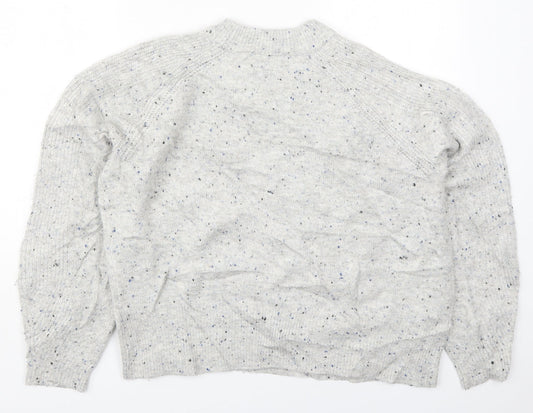 Marks and Spencer Womens Grey Round Neck  Acrylic Pullover Jumper Size M