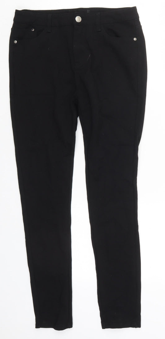 Preworn Womens Black  Cotton Jegging Trousers Size 28 in L27 in Regular