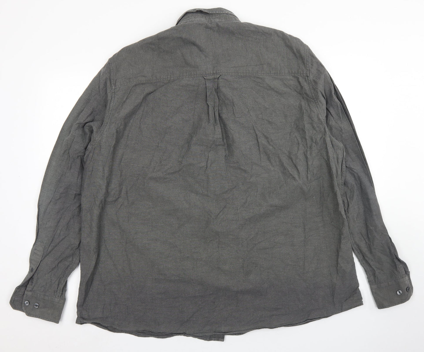 Burton Mens Grey  Cotton  Button-Up Size 2XL Collared Button