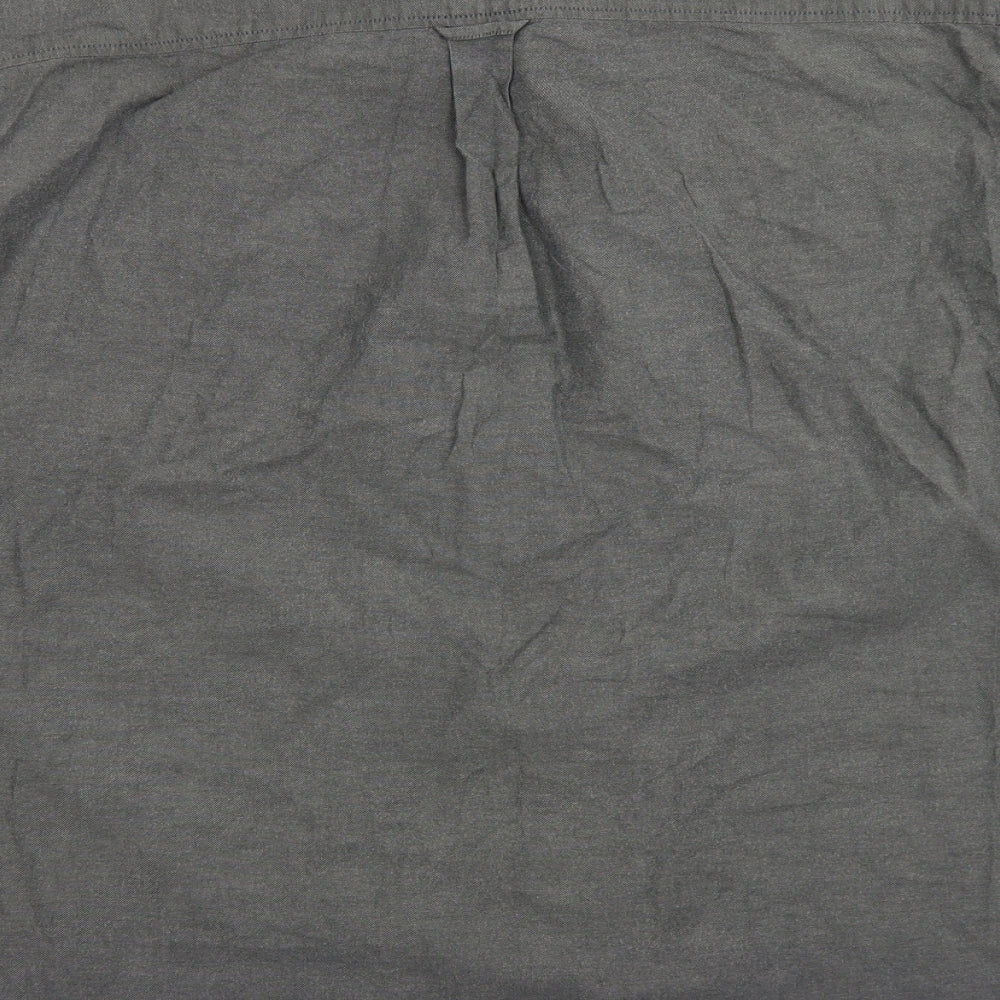 Burton Mens Grey  Cotton  Button-Up Size 2XL Collared Button