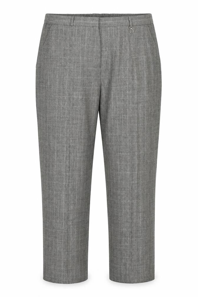Bonmarché Womens Grey Plaid Polyester Dress Pants Trousers Size 18 L23 in Regular