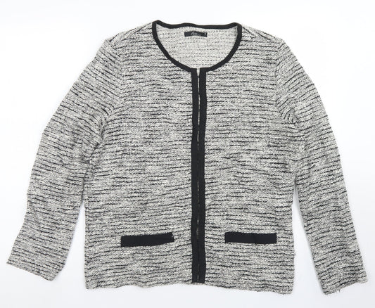 BM Collection Womens Grey Crew Neck  Cotton Cardigan Jumper Size M
