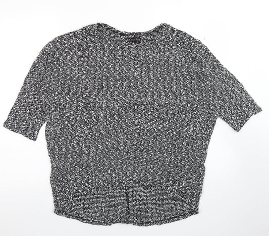 New Look Womens Grey  Polyester Basic T-Shirt Size 12 Round Neck