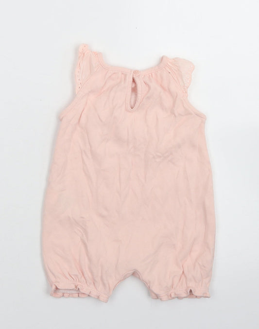 Gap Girls Pink  Cotton Romper One-Piece Size 3-6 Months  Button