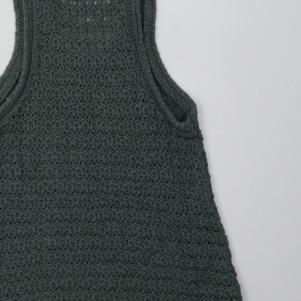 Aerie Womens Green  Acrylic Basic Tank Size M Scoop Neck