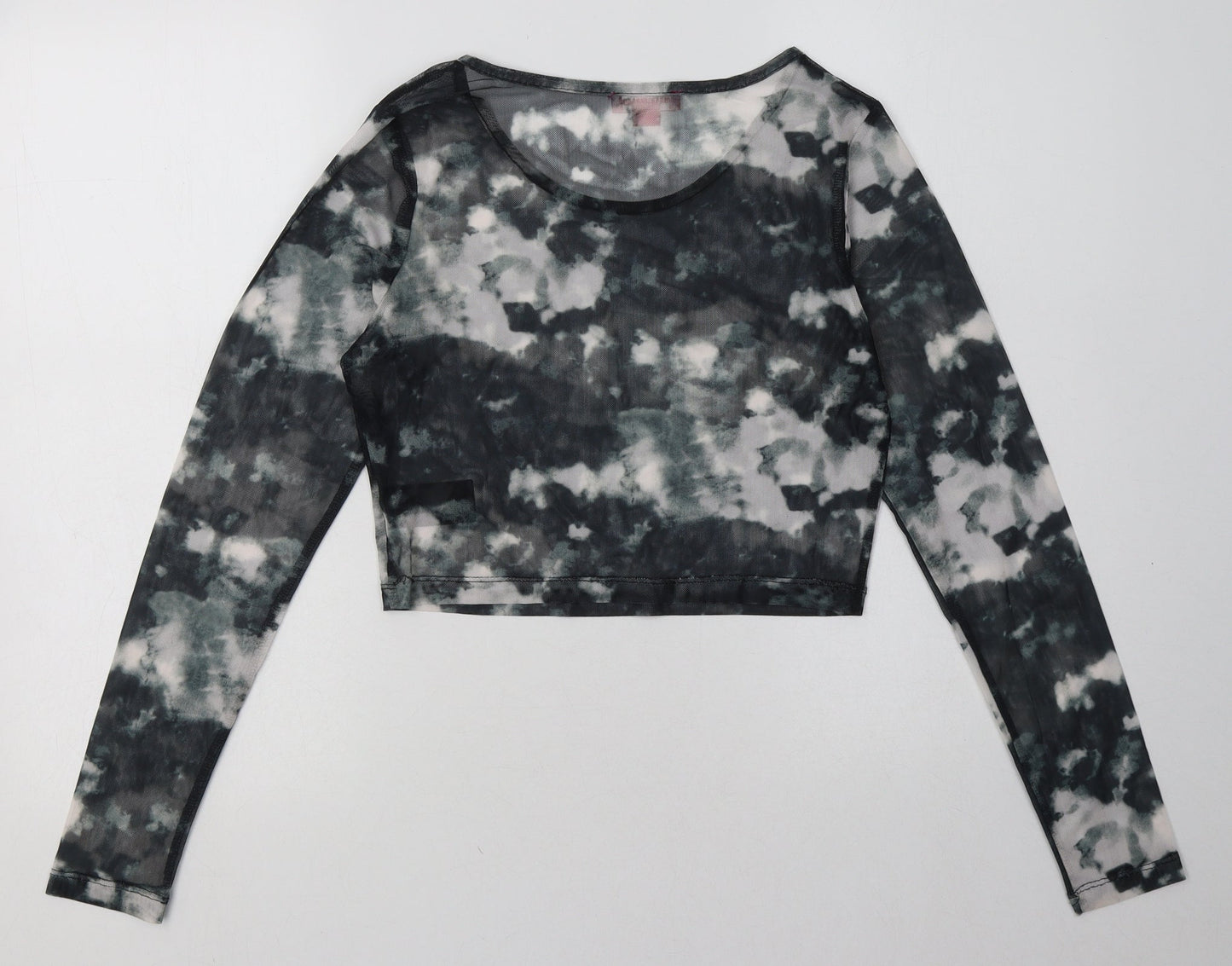 urban threads Womens Green  Polyester Cropped Blouse Size 12 Crew Neck - ombre pattern
