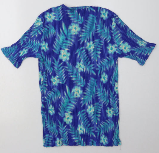 Berkertex Womens Blue  Viscose Basic T-Shirt Size 12 Crew Neck - ombre pattern