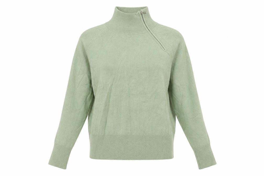 Marks and Spencer Womens Green  Viscose Pullover Sweatshirt Size 14  Zip