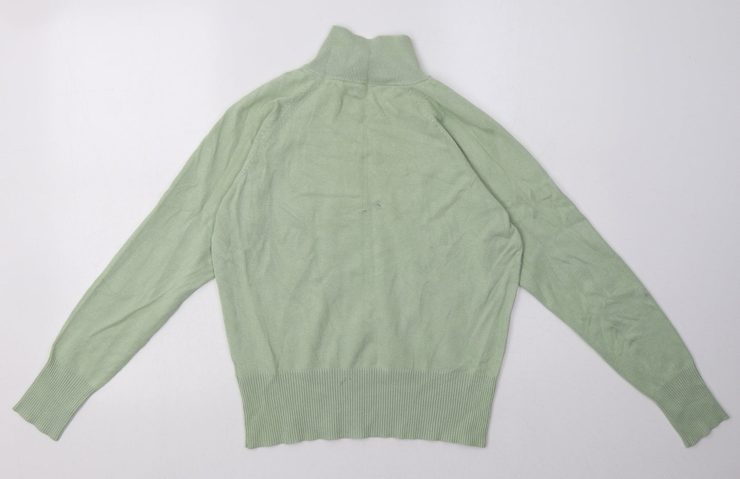 Marks and Spencer Womens Green  Viscose Pullover Sweatshirt Size 14  Zip
