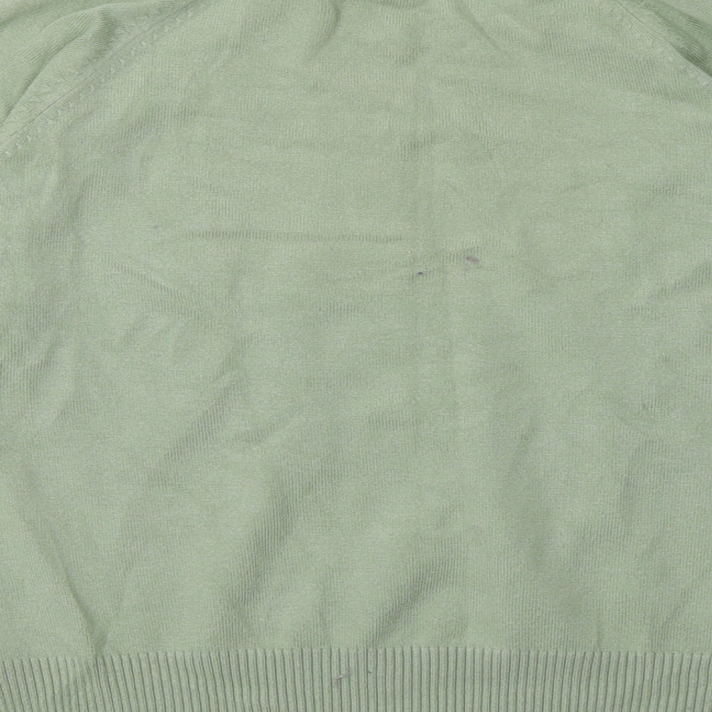 Marks and Spencer Womens Green  Viscose Pullover Sweatshirt Size 14  Zip