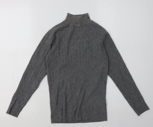 Marks and Spencer Womens Grey  Vinyl Pullover Sweatshirt Size 6  Pullover