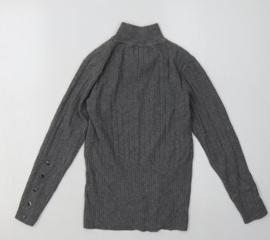 Marks and Spencer Womens Grey  Vinyl Pullover Sweatshirt Size 6  Pullover