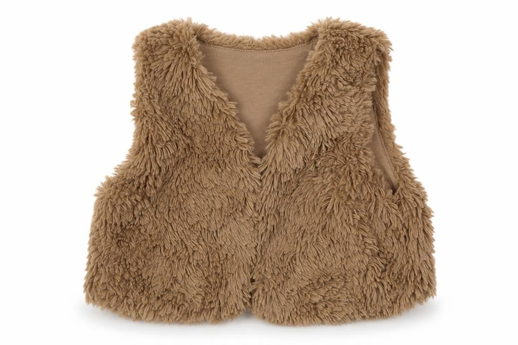 Next Girls Brown   Gilet Jacket Size 2 Years   - fur gilet